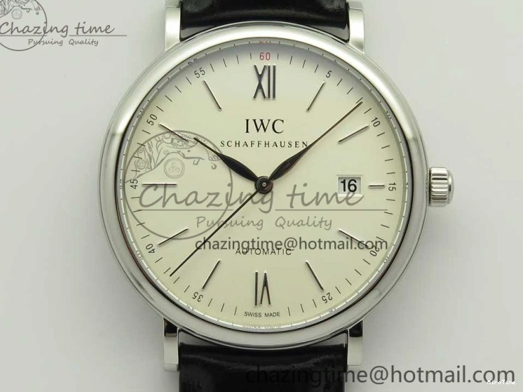 MIROTIME 0217 Portofino Automatic SS FKF 1:1 Best Edition White Dial SS Markers on Black Leather Strap A QuickDry 7138